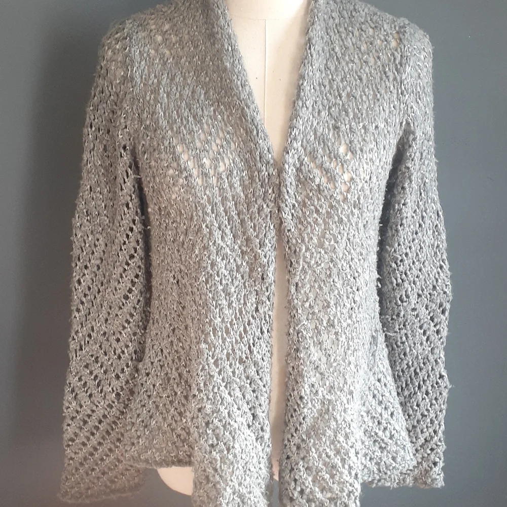 Eileen Fisher women's gray cardigan sweater size M - Picture 3 of 11